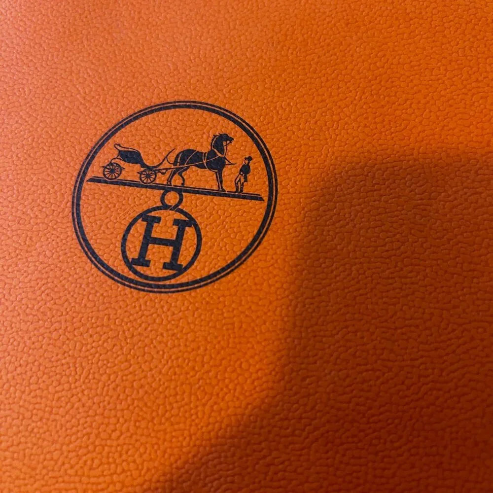 Authentic Hermes Orange Gift Box with Matching Shopping Bag Jewelry Box